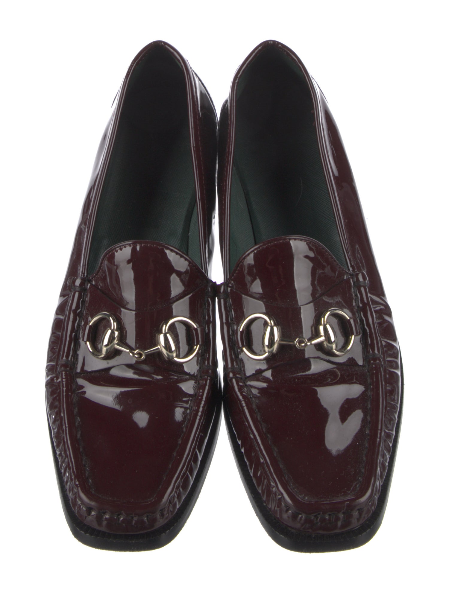 Gucci Horsebit Accent Patent Leather Dress Loafers
